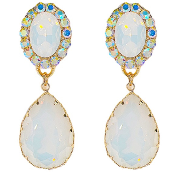 Crystal Teardrop Earrings - Picture 2 of 2